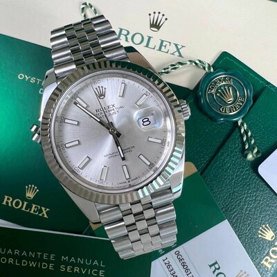 Rolex Datejust Chronograph Sliver Dial Mens Watch (P02588)